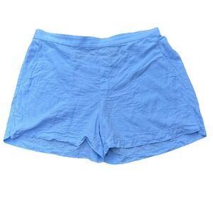 Banana Republic Linen Blend Shorts Women's XL Relaxed Pull On Light Blue‎